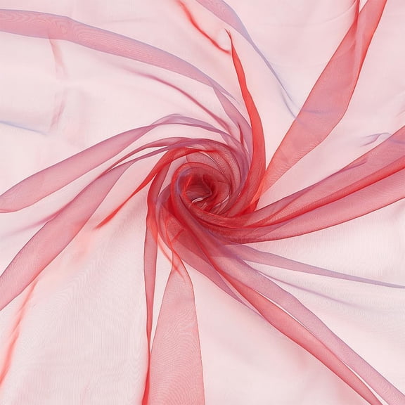 3.28 Yards Two Tone Organza Fabric 59.8 Inch Lightweight Sheer Iridescent Rose Red with Blue Holographic Gauze Voile Fabric for DIY Wedding Dress Crafts Decorations