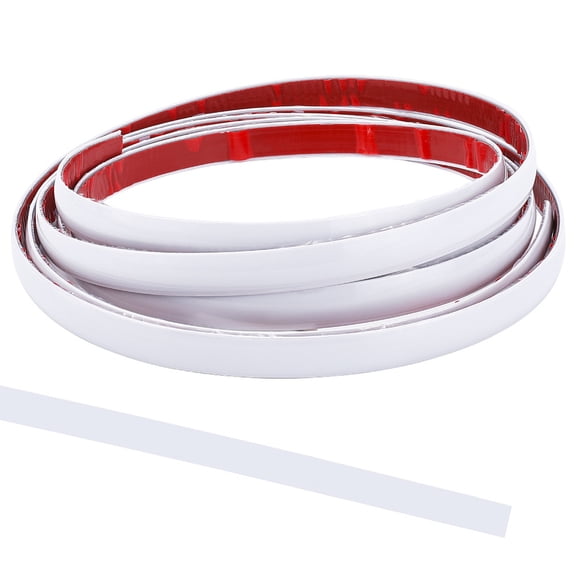 3.28 Yards x 0.57 inch Car Interior Moulding Strip Automotive Trim Molding White Self Adhesive Decorative Tile Stickers PVC Flexible Strip DIY