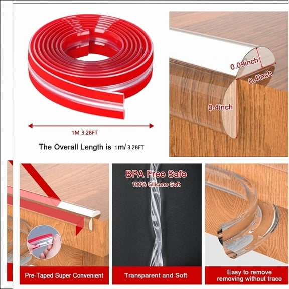 3.28-foot transparent edge protection strip