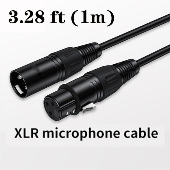 3.28 ft (1m) XLR Male to Female Microphone Cable Balanced 3 Pin Mic Connector Extension Cord