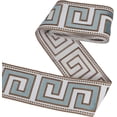 thumbnail image 1 of 3.28Yards Embroidered Drapery Trim 3-3/4 inch Wide Polyester Jacquard Grid Ribbon Aqua Color Drapery Trim for Curtain Geometric Jacquard Ribbon for Drapes Curtain Banding Trims Tape for DIY, 1 of 9