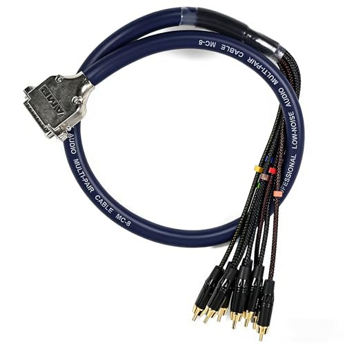 3.28ft/1m DB25 Male to 8 Channel RCA Snake Cable, Professional Low Noise Stereo Audio Adapter Extension Cable, Gold Plated Pin$$Music