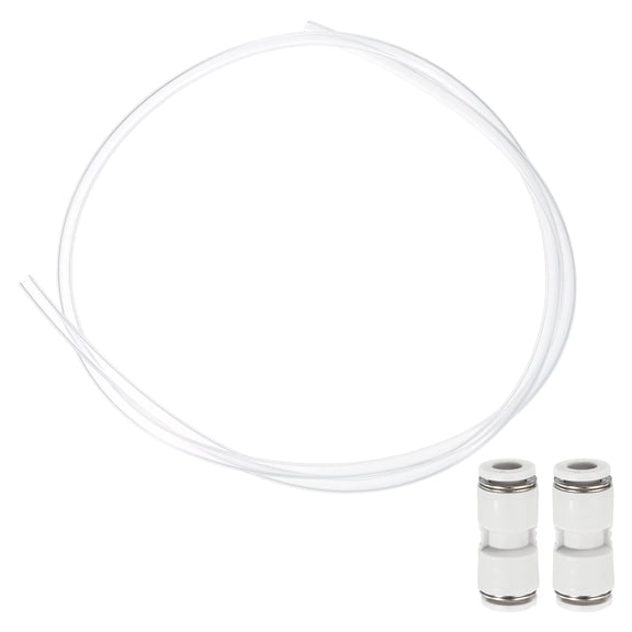 3.28ft Tubing Hose, 4mm ID x 6 mm OD Ultra-Smooth Filament Feeder Tube Pipe with Pneumatic Fittings for Direct Drive Extruder 3D Printer and Gas Conveying Tubing, Clear