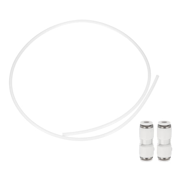 3.28ft Tubing Hose, 4mm ID x 6 mm OD Ultra-Smooth Filament Feeder Tube Pipe with Pneumatic Fittings for Direct Drive Extruder 3D Printer and Gas Conveying Tubing, White