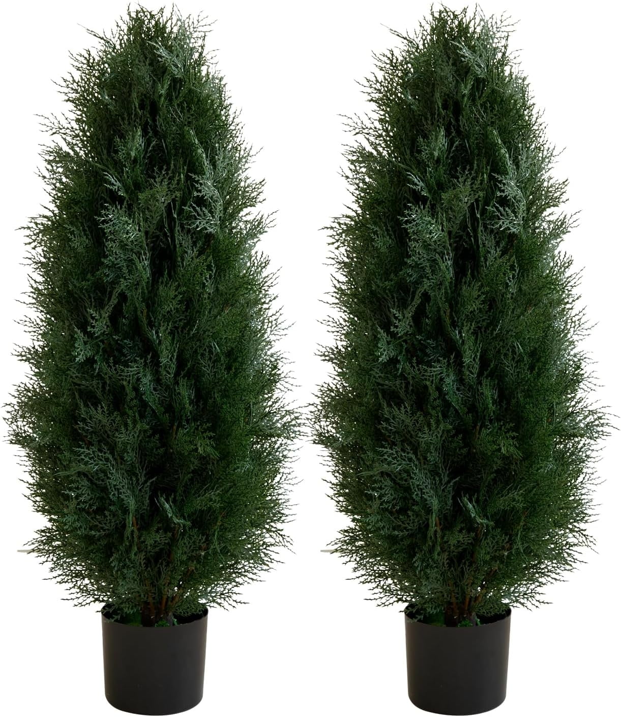 3.2FT Artificial Cedar Topiary Trees for Outdoor Front Porch Décor UV