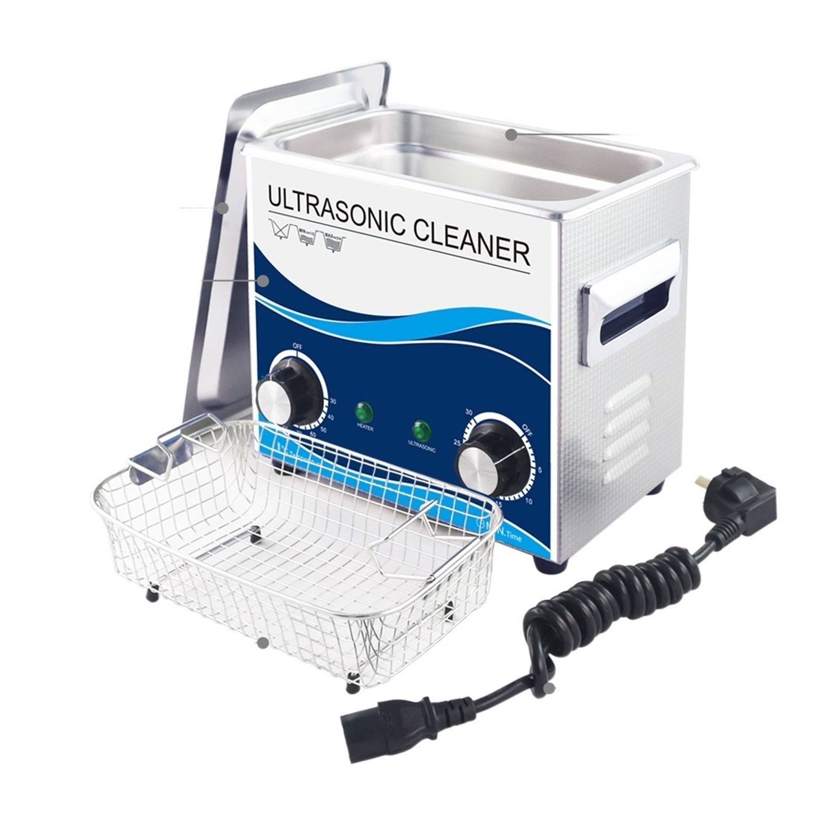 3.2L Ultrasonic Cleaner Bath 120W 40khz With Timer Heater Stainless Steel Household Sonic Washing Machine Jewelry Glasses Dental ,Strong Cleaning