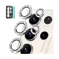 thumbnail image 1 of [3+2Pcs] Camera Lens Protector for Samsung Galaxy S23 Ultra, 9H Tempered Glass + Aluminum Alloy Metal Individual Lens Screen Ring for S23 Ultra 6.8in 5G 2023 - Glitter, 1 of 1