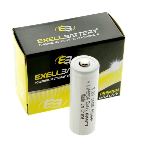 Exell 14430 Rechargeable Solar Battery Li-FePO4 3.2V 400mAh