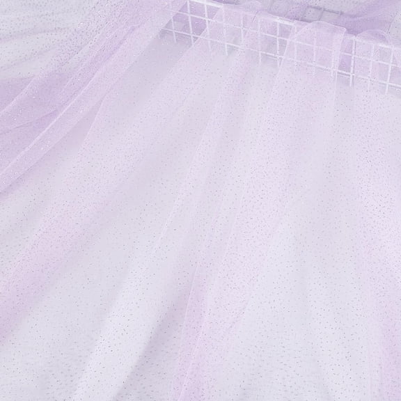 3.2Yards(3m) Purple Glitter Tulle Fabric 75"(1.92m) with Shiny Silver Sequin Shiny Soft Cloth Fabric Sheer Tulle Netting Fabrics