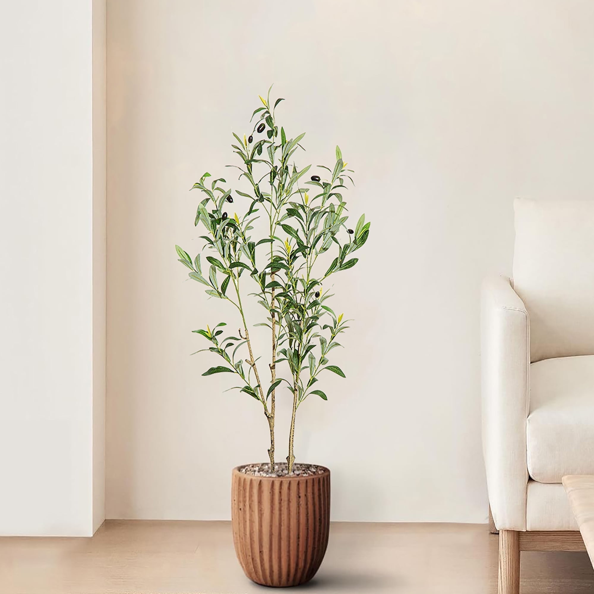 Ldnio Olive Tree Artificial 3.2 ft Olive Plant Indoor, Faux Plants with ...