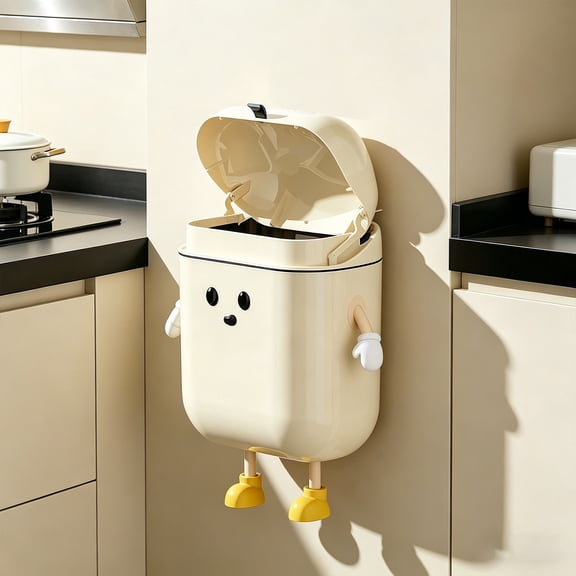 3.2gal/12L Compost Bin Kitchen for Counter Top or Under Sink, Hanging Can with Lid, Wall Mounted Garbage Can for Bathroom, Office, RV