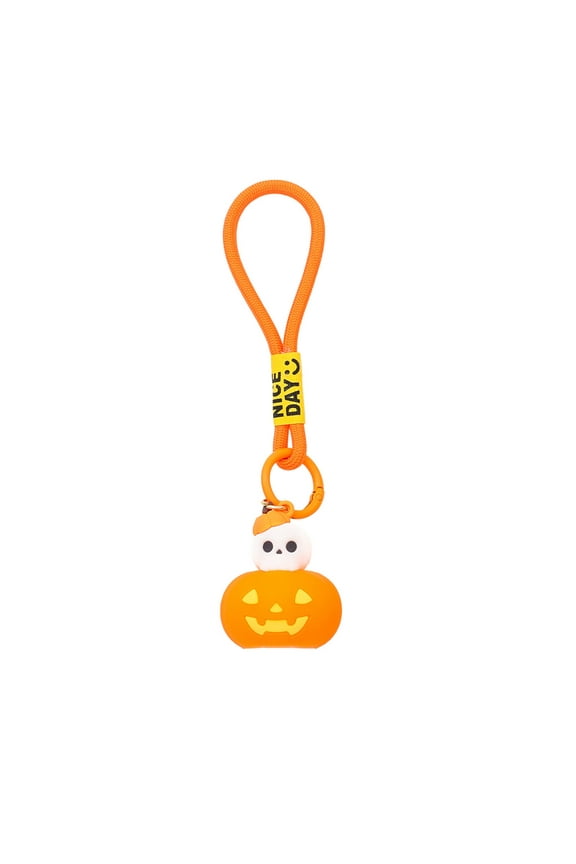 3.2in Electronic Light Halloween Pumpkin Keychain Pendant Glowing Backpack Accessory Gift
