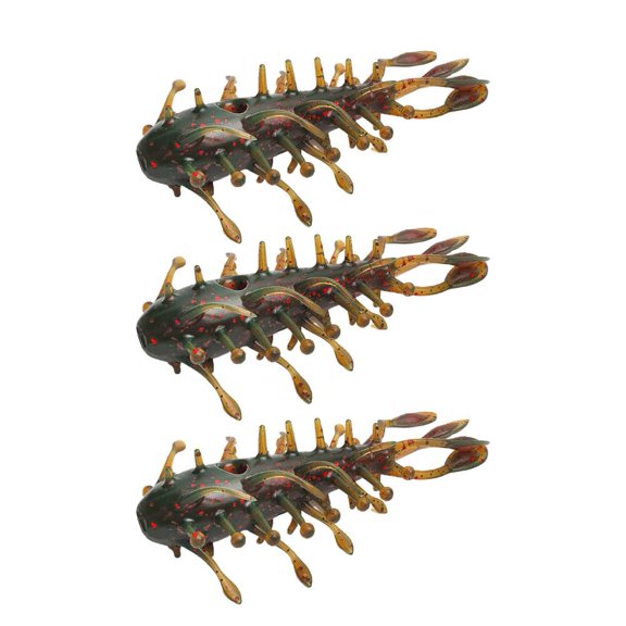 3.2in TPE Soft Plastic Lure 3-Pack,Floating Creature Bait, Boxed Sea Cucumber Worm Bait for Bass Fishing, Style D,