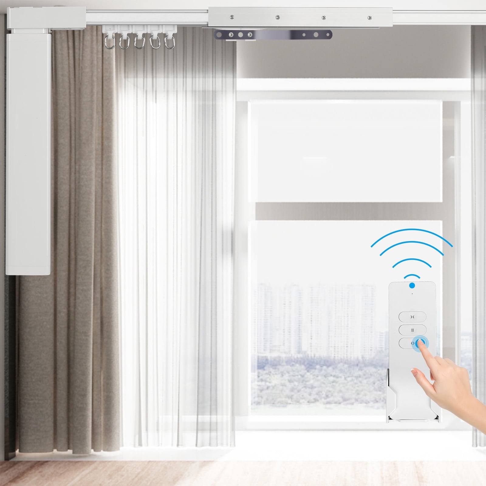 3.2m Motorized Curtain Track Rail Ceiling Track 10.5ft Wifi Remote ...