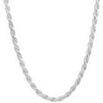 thumbnail image 1 of 3.2mm .925 Sterling Silver Diamond-Cut Twisted Rope Choker Chain Necklace, 16 inches, 1 of 7