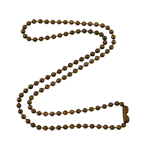 3.2mm Antique Brass Ball Chain Necklace with Extra Durable Color Protective Finish - 26 Inches