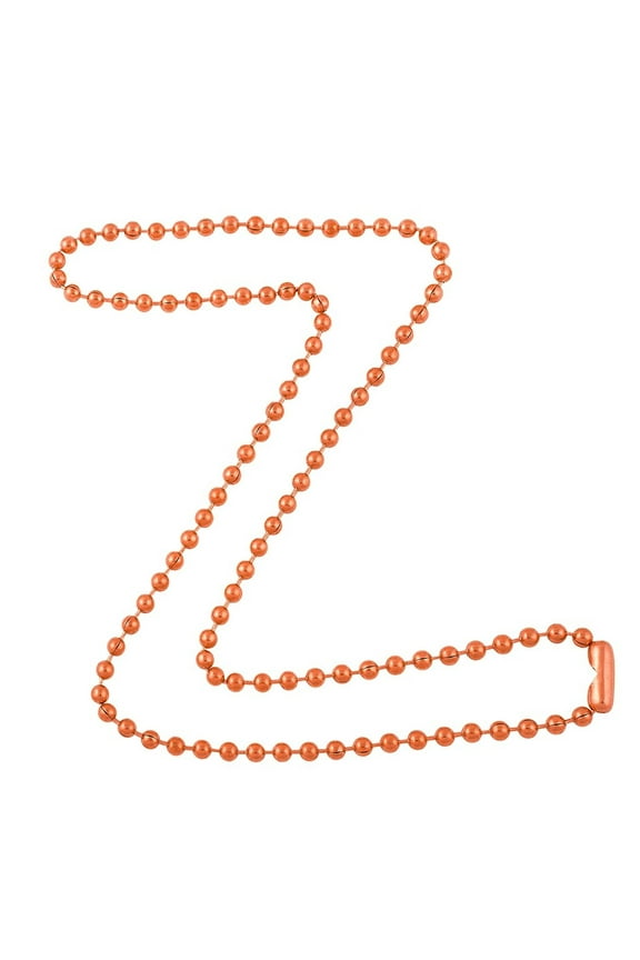 3.2mm Bright Copper Ball Chain Necklace with Extra Durable Color Protective Finish - 13 Inches