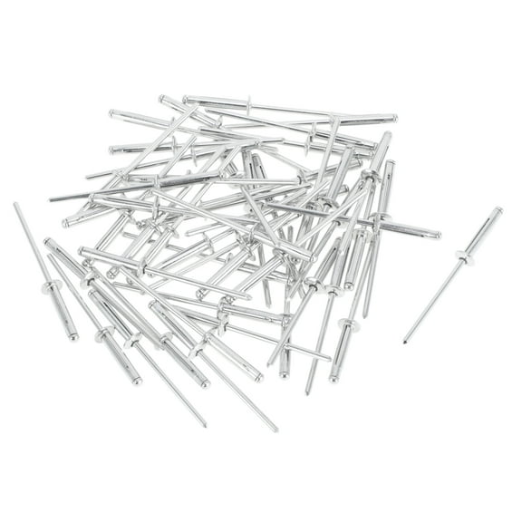 3.2mm Grip Diameter 20mm Grip Length 6mm Flange Diameter Dome Head Tri-Fold Rivets Repairing Tool Assortment Kit Aluminum 50 Pcs