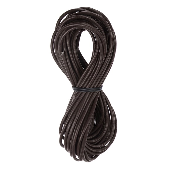 3.2mm Round Leather Lacing Cord 11Yards/10M Crafting Braiding String for DIY Bracelet Necklace, Deep Brown