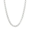thumbnail image 1 of 3.2mm Solid .925 Sterling Silver Round Rolo Chain Necklace + Bracelet Set, 20" (Necklace) + 7" (Bracelet), 1 of 7