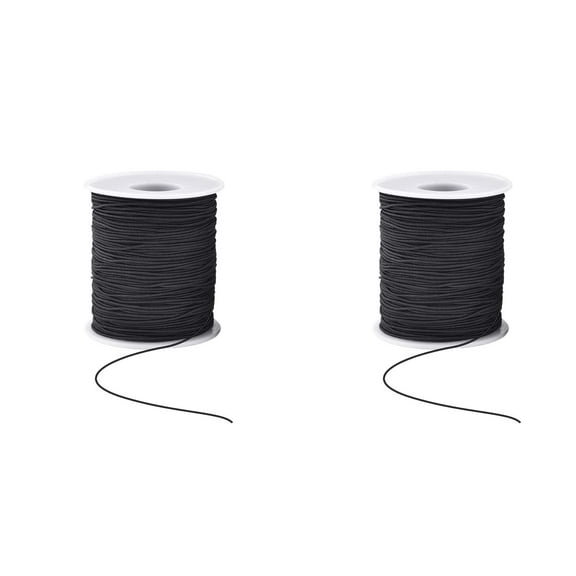 3/2pcs 1mm Black Elastic Cord Beading Thread Stretch String for Bracelet Making Thick Elastic Thread for Handmade Bracelets Durable & Versatile for DIY Projects
