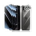 thumbnail image 1 of 3+3+1+1-Pack, Privacy Screen Protector and Camera Lens Protector for iPhone 12 Pro with Back Tempered Glass Film & Installation Alignment Aid, Anti-Spy, Dark Private Black Protection, 1 of 1