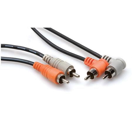3.3'/1m Dual RCA Male to Dual RCA Right Angled Male Audio Cable