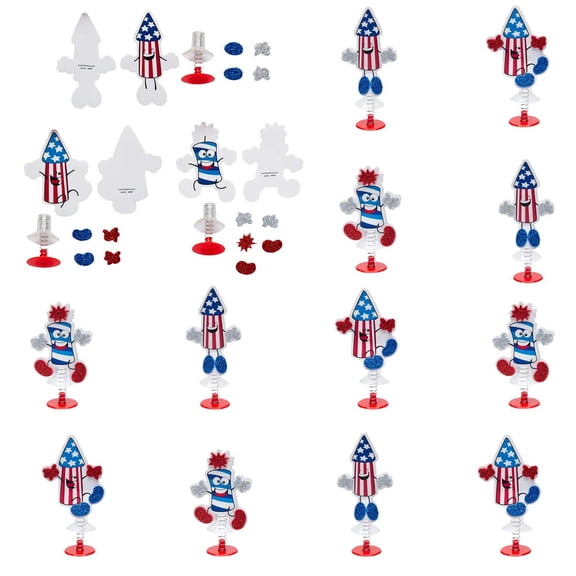 3"  3 3/4" Patriotic Firework Character Pop-Up Craft Kit  Makes 12