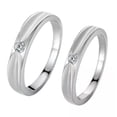 thumbnail image 1 of 3.3/4.4mm Wedding Cz Band Men's Women's 925 Silver Simple Couple Rings Size 4-11, 1 of 4