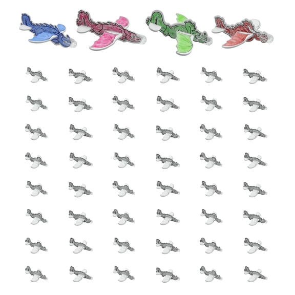 3 3/4" Bulk 48 Pc. Color Your Own Mini Dragon Foam Gliders