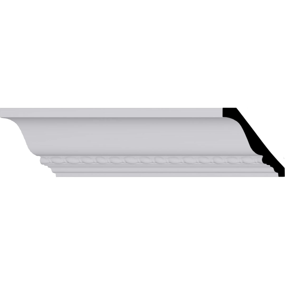 Theia Bead and Barrel White Polyurethane Crown Moulding