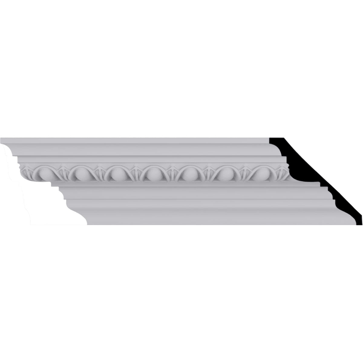 Polyurethane Egg and Dart Crown Moulding, 94.5" Length