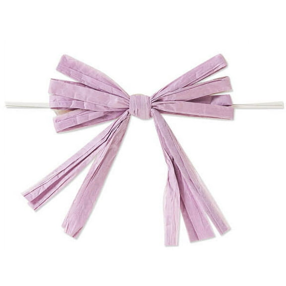 3-3/4" Lavender Pre-Tied Raffia Paper Bows, 18 pack
