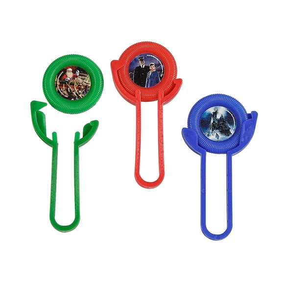 3 3/4" The Polar Express Red, Green & Blue Plastic Disc Shooters - 24 Pieces