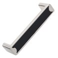 thumbnail image 1 of 3-3/4 in. Center Embossed Leather Strip Rectangle Cabinet Pulls, Satin Nickel, 1 of 5