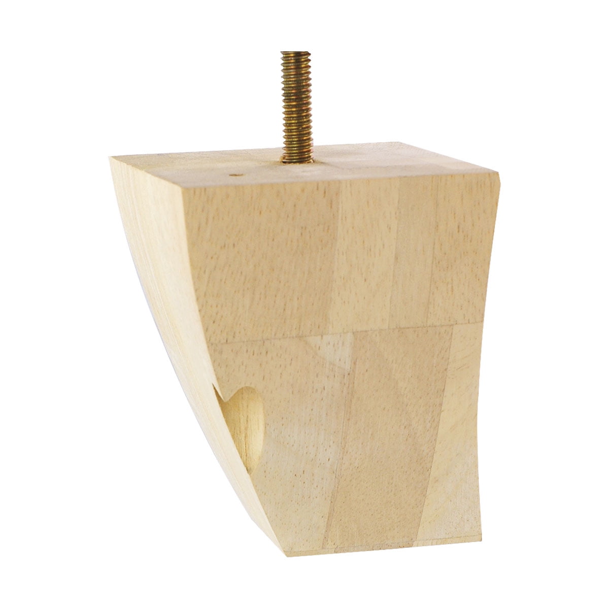 3-3/4 in x 3 in Unfinished Solid Hardwood Square Bun Foot