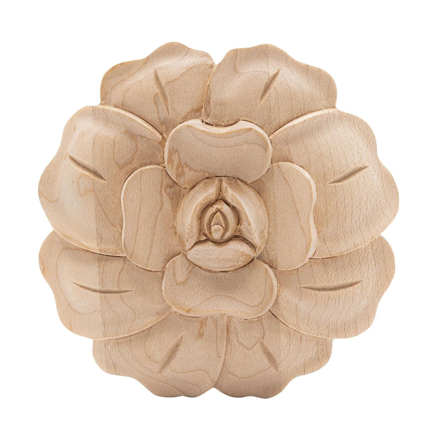Hand Carved Hard Maple Rose Wood Onlay Applique