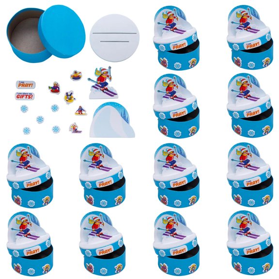 3 3/4" x 4" Snowbound Slope VBS I Can Share My Gifts Prayer Box Craft Kit - Makes 12