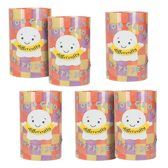 3 3/4" x 6" Religious Halloween Glow Lantern Tissue Paper Acetate Craft Kit - Makes 6
