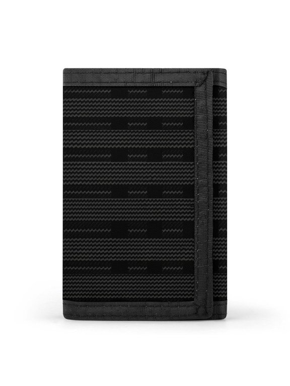 3.35in Three-Fold Wallet Is Compact In Size Convenient To Carry Easy To Open And Close And Durable Black Houndstooth Vintage Texture_85706_2