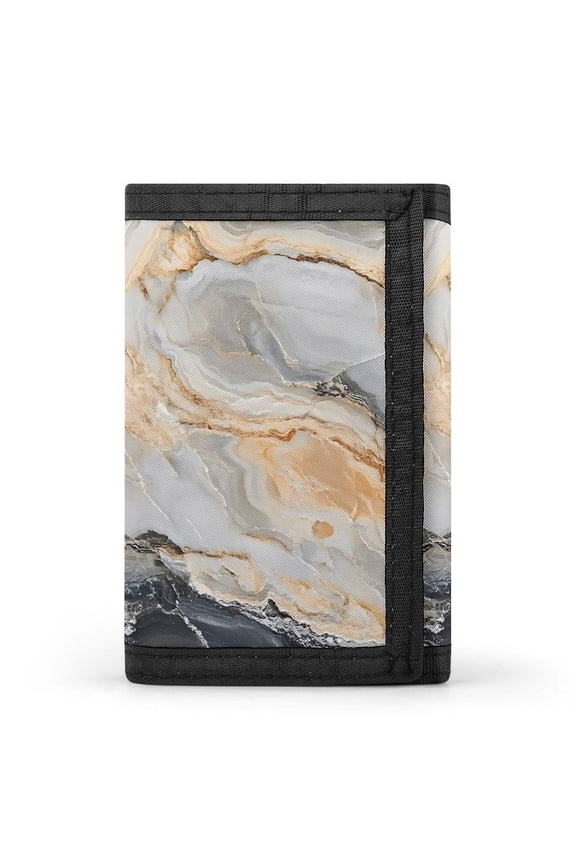 3.35in Three-Fold Wallet Is Compact In Size Convenient To Carry Easy To Open And Close And Durable Gainsboro Marble_2