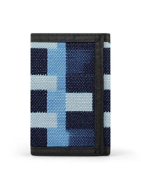 3.35in Three-Fold Wallet Is Compact In Size Convenient To Carry Easy To Open And Close And Durable LightSteelBlue Retro Houndstooth_3