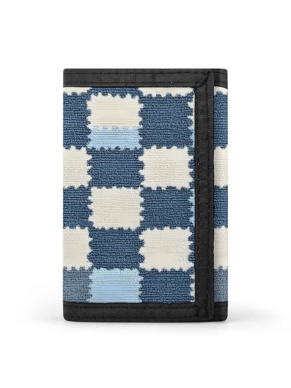 3.35in Three-Fold Wallet Is Compact In Size Convenient To Carry Easy To Open And Close And Durable LightSteelBlue Retro Houndstooth_4