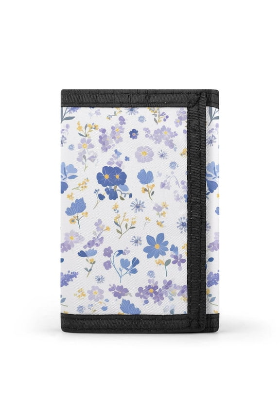 3.35in Three-Fold Wallet Is Compact In Size Convenient To Carry Easy To Open And Close And Durable Milk Cow Print Style Lavender_4