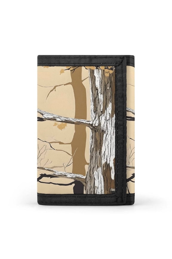 3.35in Three-Fold Wallet Is Compact In Size Convenient To Carry Easy To Open And Close And Durable Woods Camouflage Tan_1