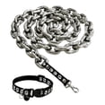 thumbnail image 1 of 3.3-6.2 Ft Dog Leash Metal Leashes Chain Rope with Pet Collar Training Walking Leads Heavy Duty Anti Bite 360 Hook for Small Dog/Cat Photo Props, 1 of 7