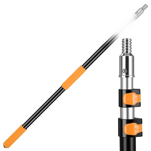 3.3-8 Ft Telescopic Extension Pole Adjustable Aluminum Paint Roller & Cleaning | Universal Twist-on Metal Tip Sturdy Multi-purpose Household Tool For Dusting Painting More