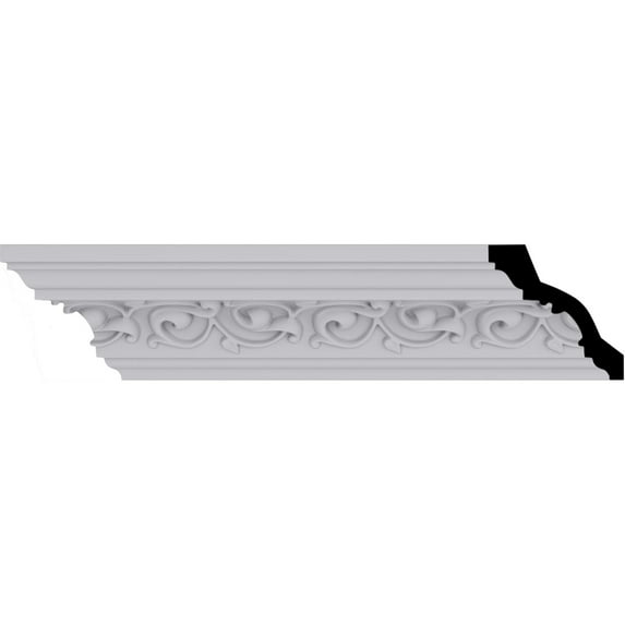 3 3/8"H x 3 3/8"P x 4 3/4"F x 94 1/2"L Versailles Crown Moulding