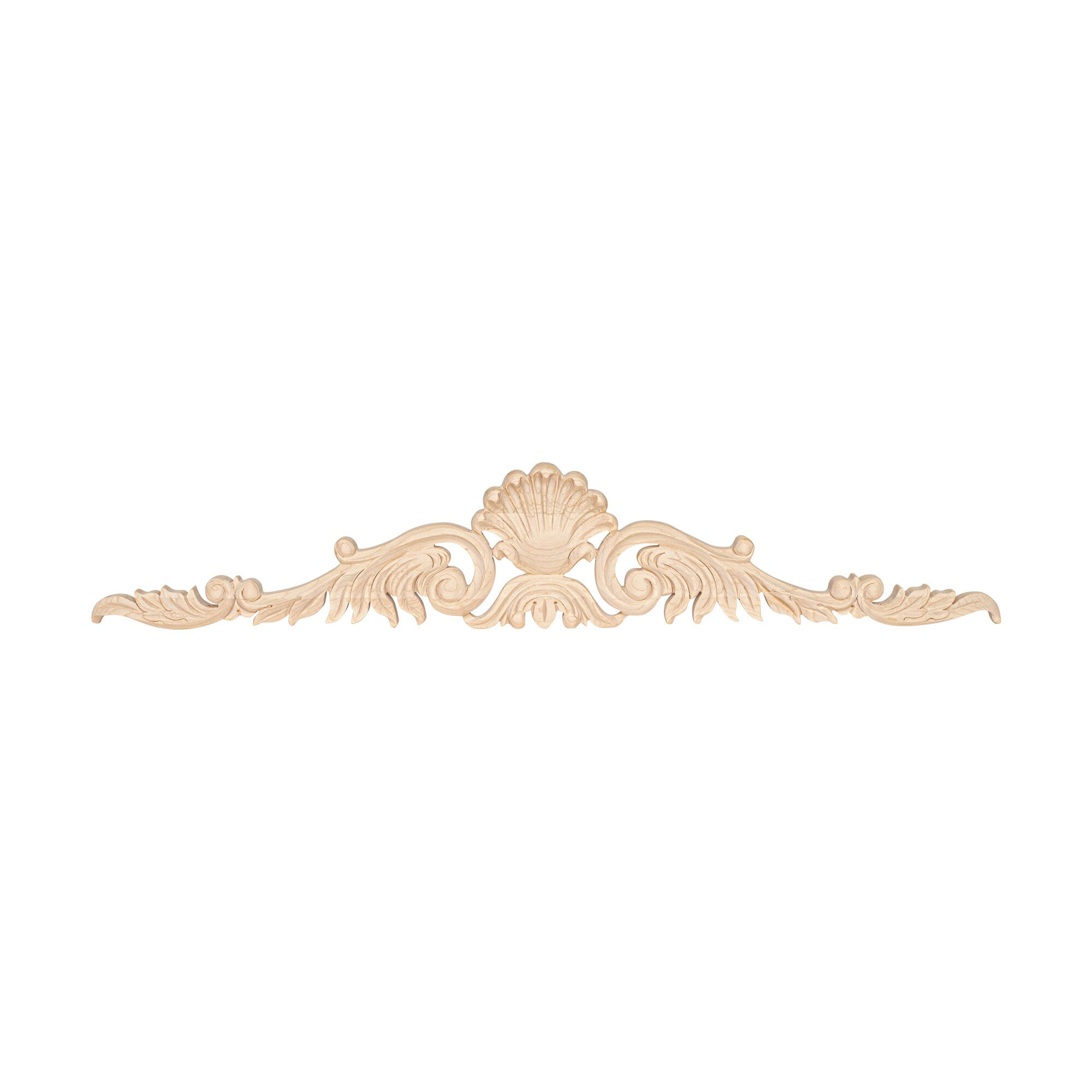 Unfinished Hand Carved Maple Wood Acanthus Applique