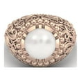 thumbnail image 1 of 3.3 CT Round Shape Pearl 925 Sterling Silver Rose Vermeil Solitaire Women Cocktail Mother's Day Gift Ring, 1 of 3